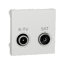 NU345618 - Noua Unica, Priza R-TV/SAT intermediara 2m alb, Schneider Electric