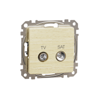 SDD180478S - Sedna Elements, Priza TV SAT intermediara 10dB, lemn, Schneider Electric