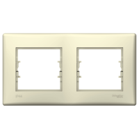 SDN5810647 - Sedna 2-port orizontal IP44 frame beige, Schneider Electric