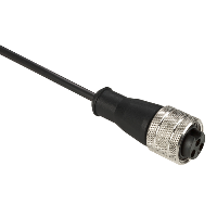 XZCP1662L5 - Pre wired connectors XZ, straight female, 7/816 UN, 3 pins, cable PUR 5 m, Schneider Electric