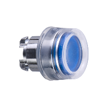 ZB4BW563 - Cap Buton Luminos Incastrat Albastru, Ø22 cu Revenire pentru Led Integral, Schneider Electric